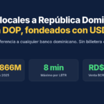 Pagos por transferencia bancaria local a República Dominicana en DOP fondeados con USDC, con datos de remesas, LBTR y tasa BCRD